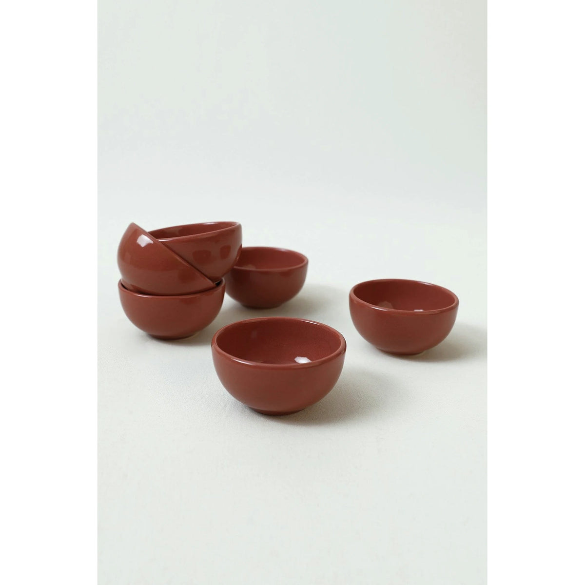 Set 6 boluri X00017481, maro, ceramica, 8 cm