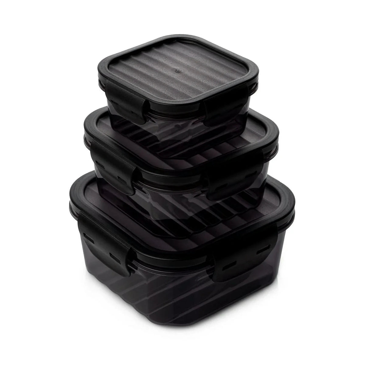 Set 6 cutii depozitare ET-00113, gri antracit, plastic