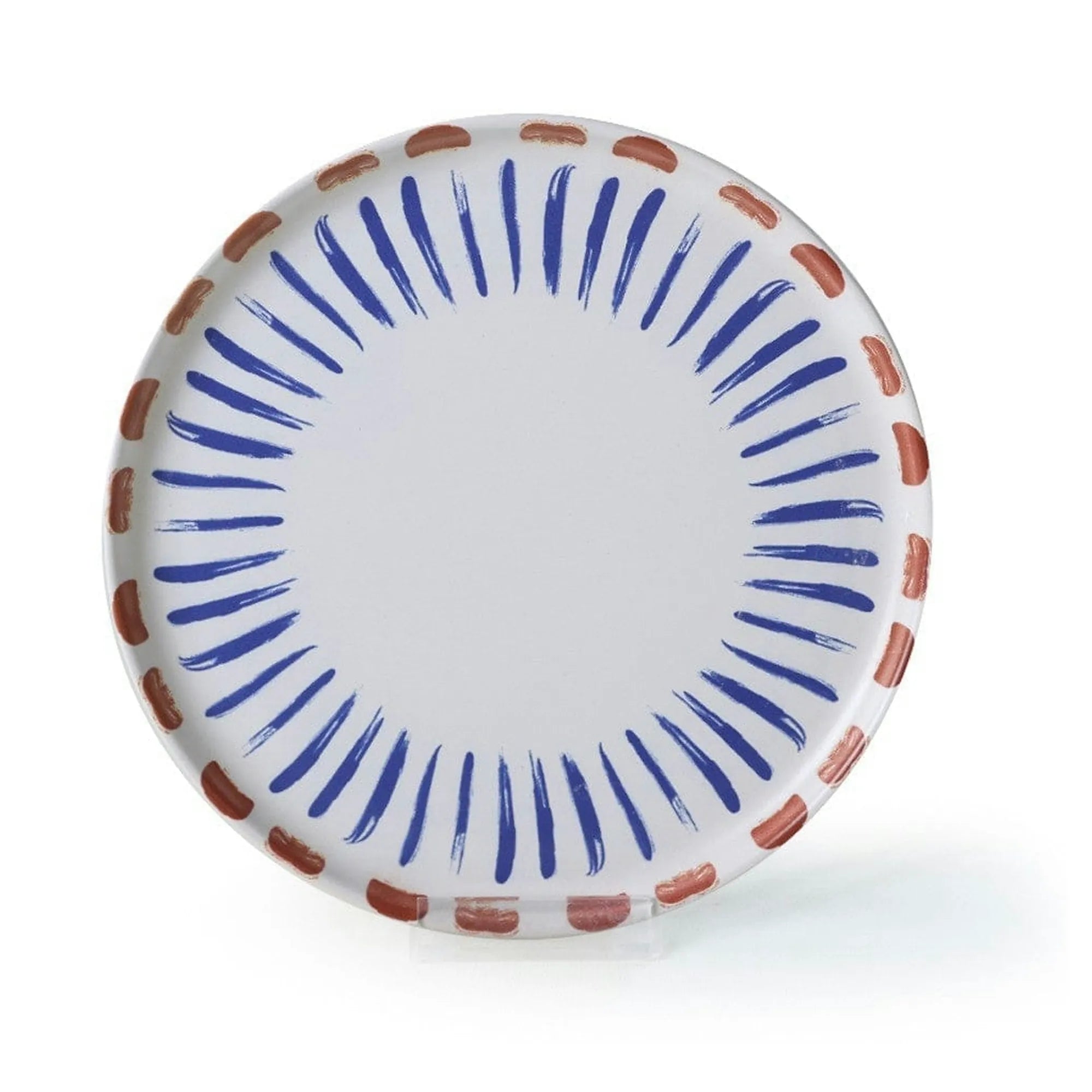 Set 6 farfurii desert 275KRM2324, alb/albastru, ceramica, 22 cm