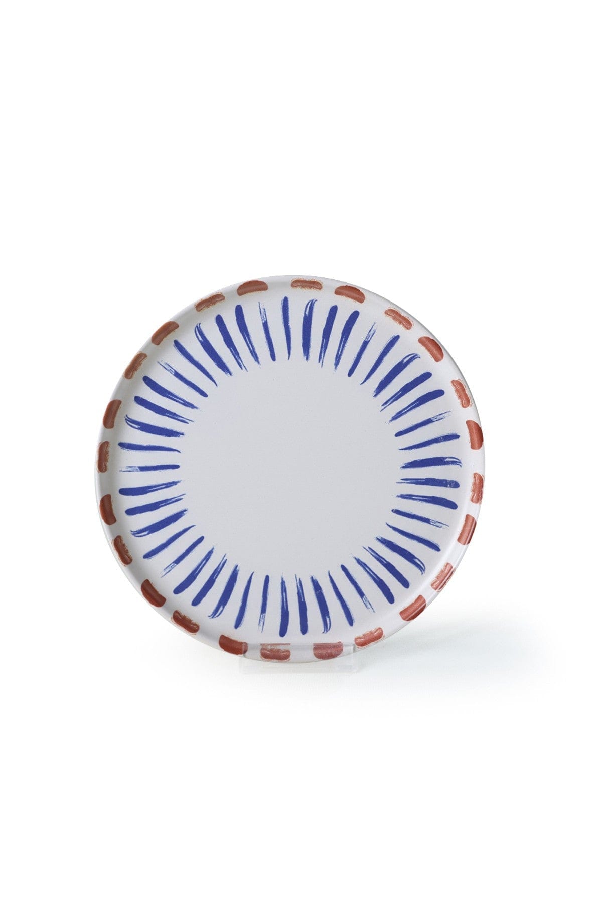 Set 6 farfurii desert 275KRM2324, alb/albastru, ceramica, 22 cm