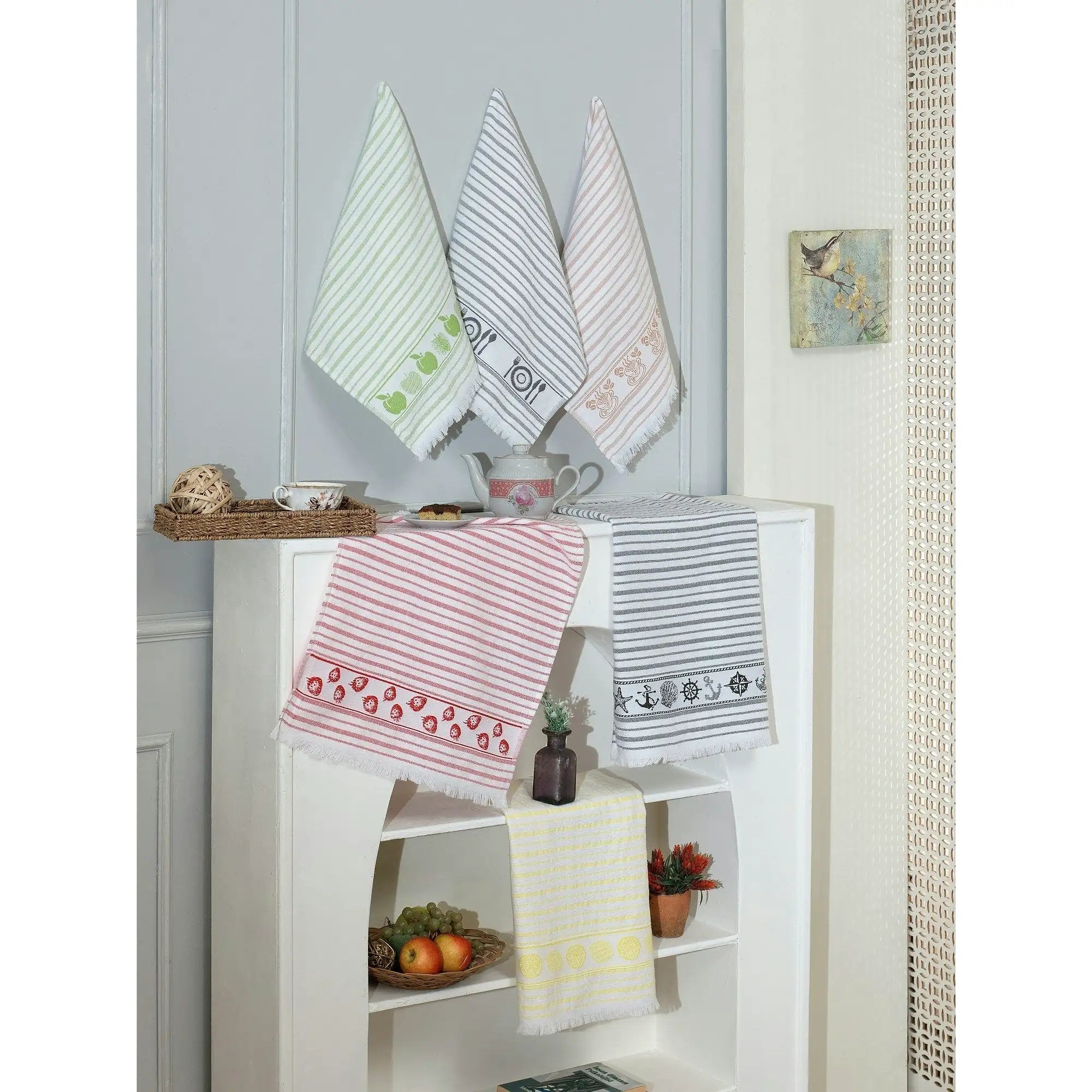 Set 6 prosoape bucatarie CILEK, multicolor, bumbac, 50x70 cm