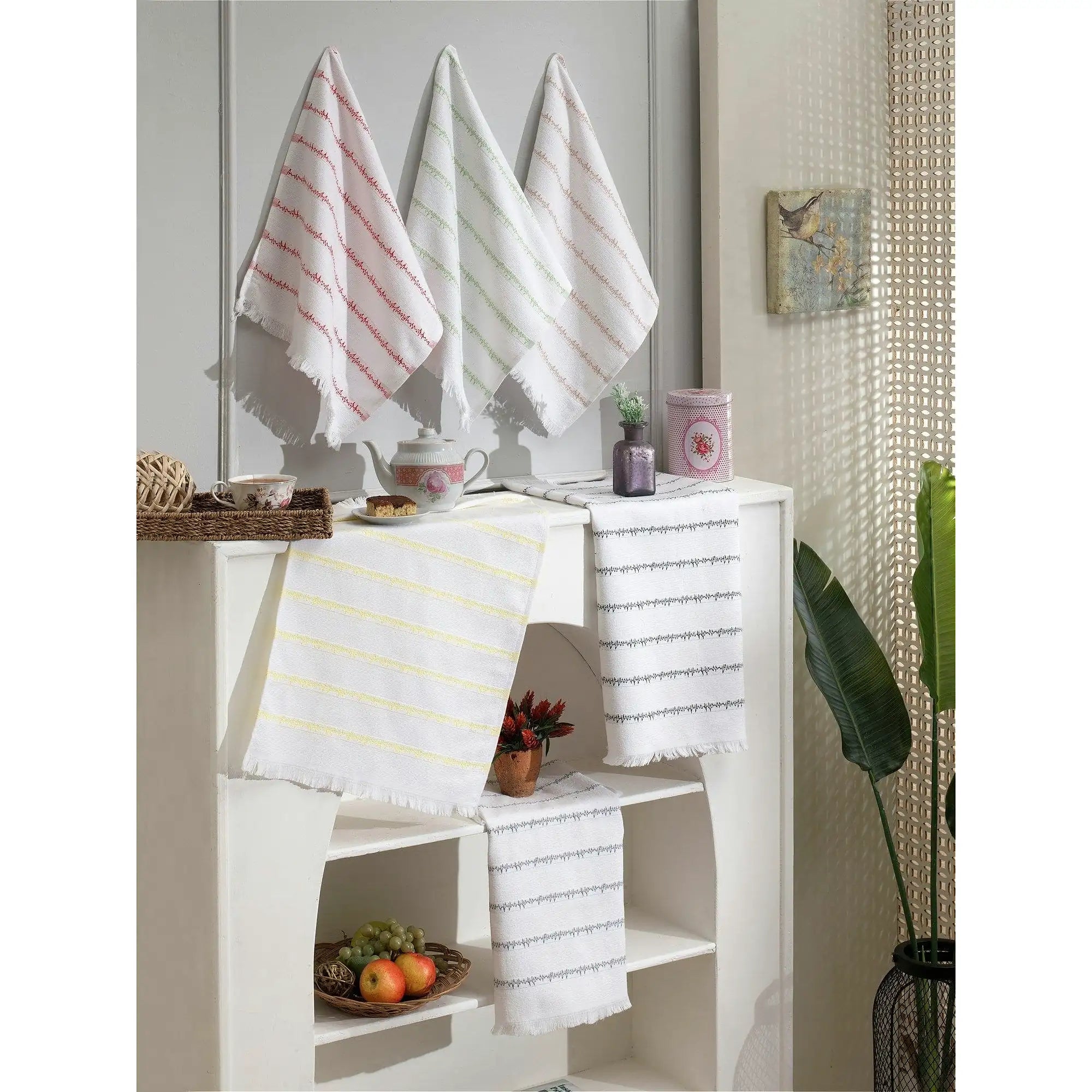 Set 6 prosoape bucatarie NABIZ, multicolor, bumbac, 50x70 cm