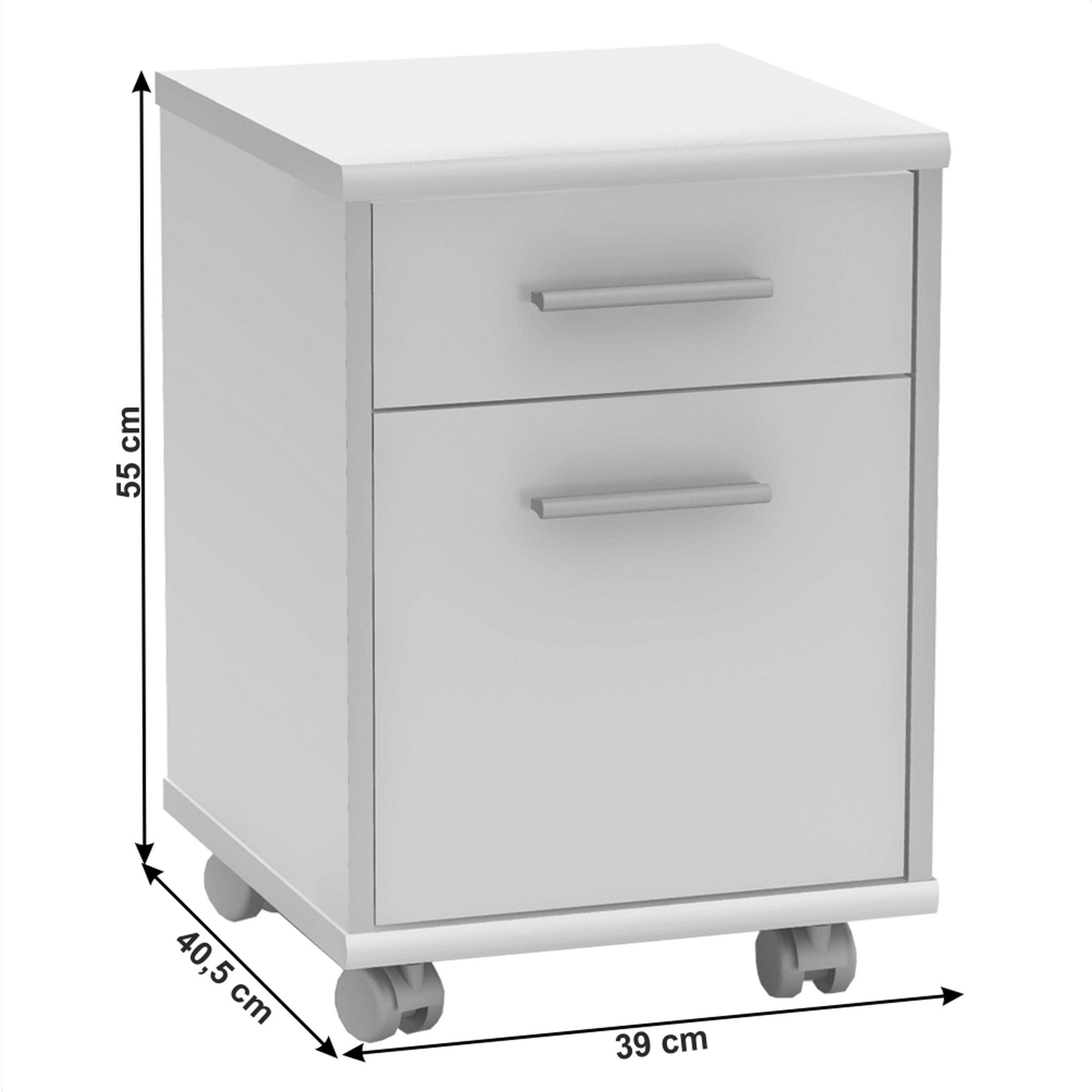 Set birou JOHAN 2 NEW, alb, DTD laminat