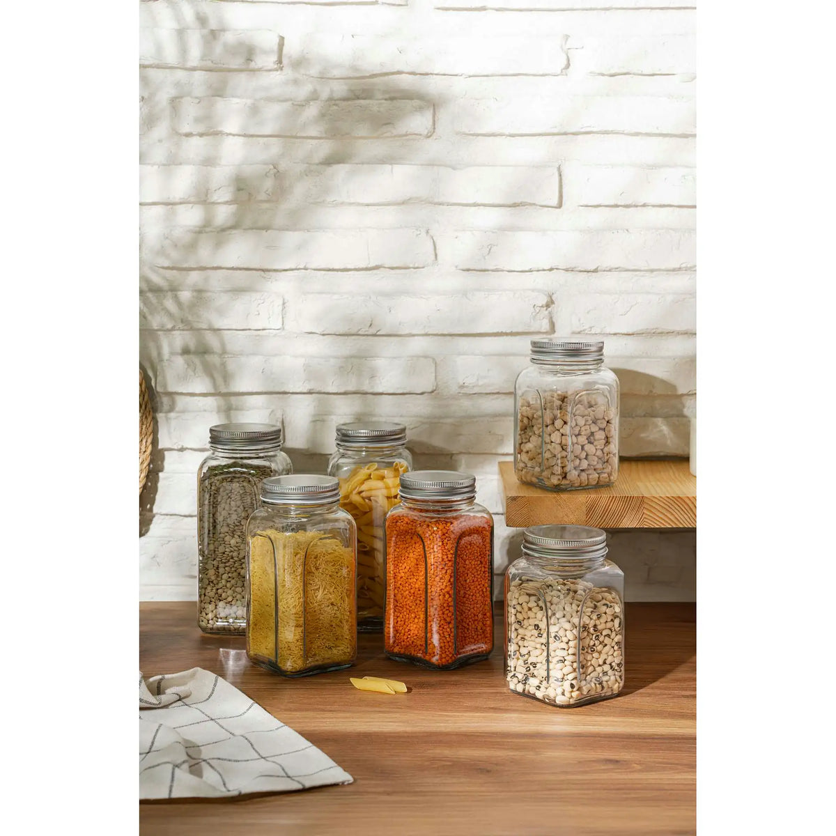 Set borcane SHYMIX6LI, 6 piese, argintiu, sticlă, 370/540/660 ml