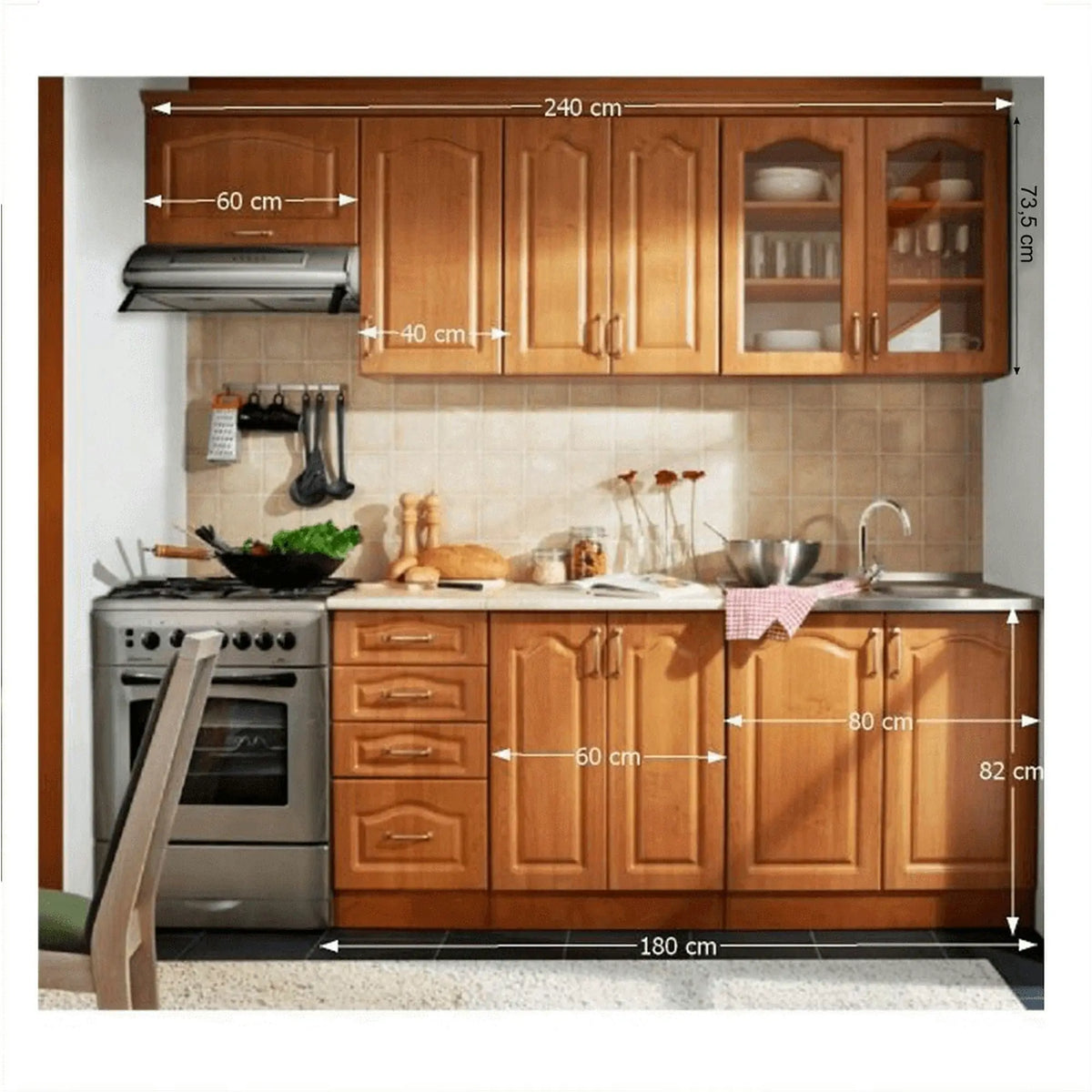Set bucatarie LORA NEW KLASIK, arin, 240 cm
