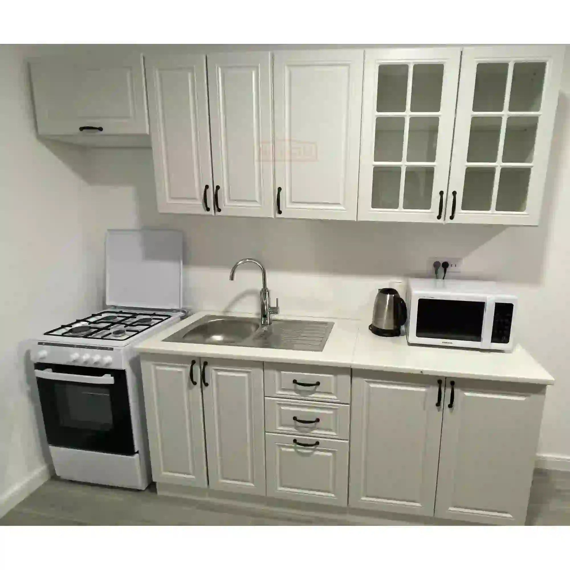 Set bucatarie MICHELLA, alb, PAL, 240 cm