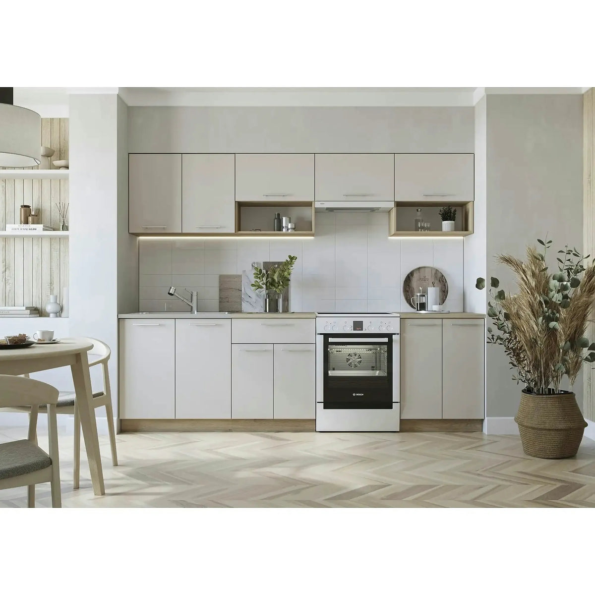 Set bucatarie VIOLA, stejar cremona/casmir/stejar sonoma, PAL, 260 cm