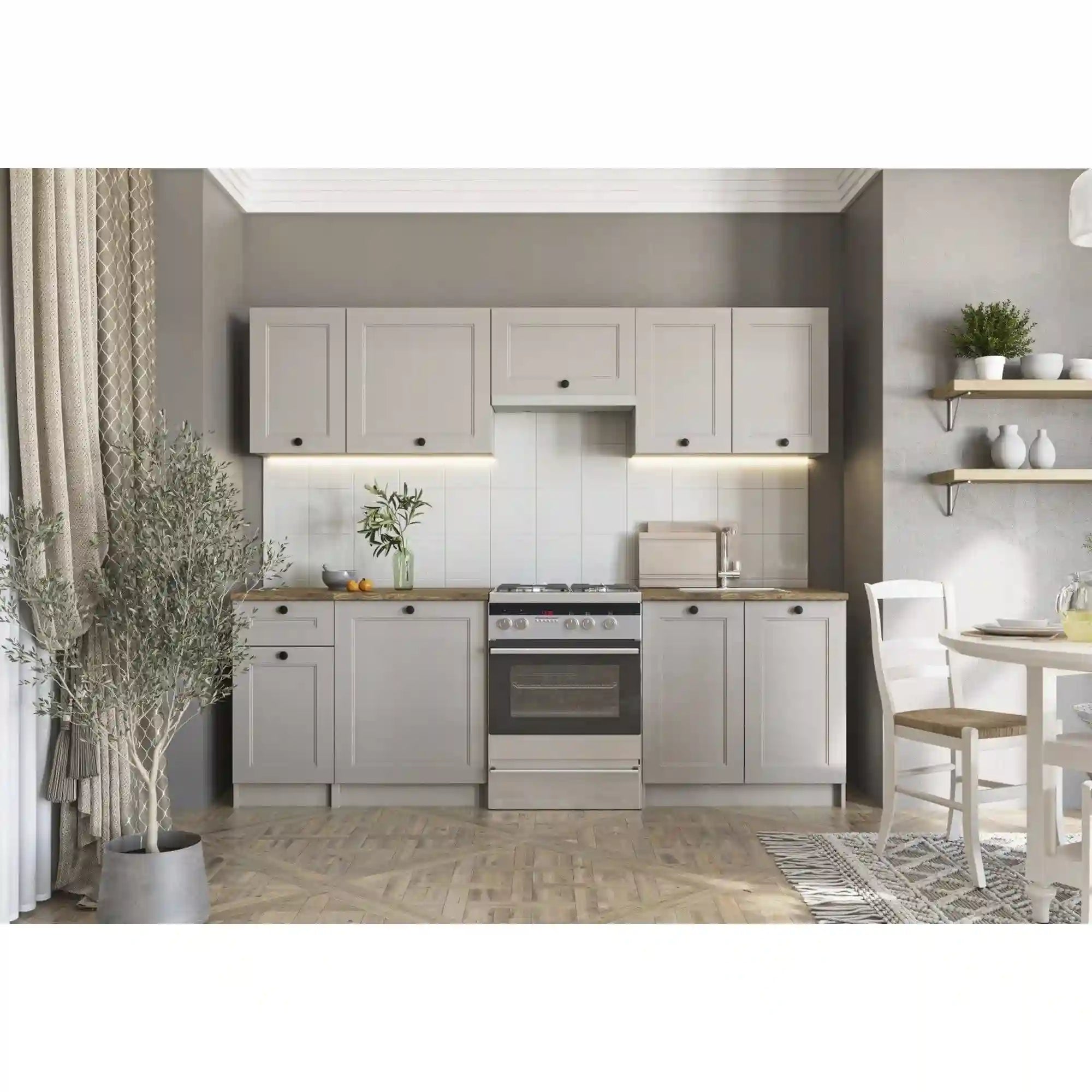 Set bucatarie VIVIAN, casmir/nuc, PAL, 240 cm