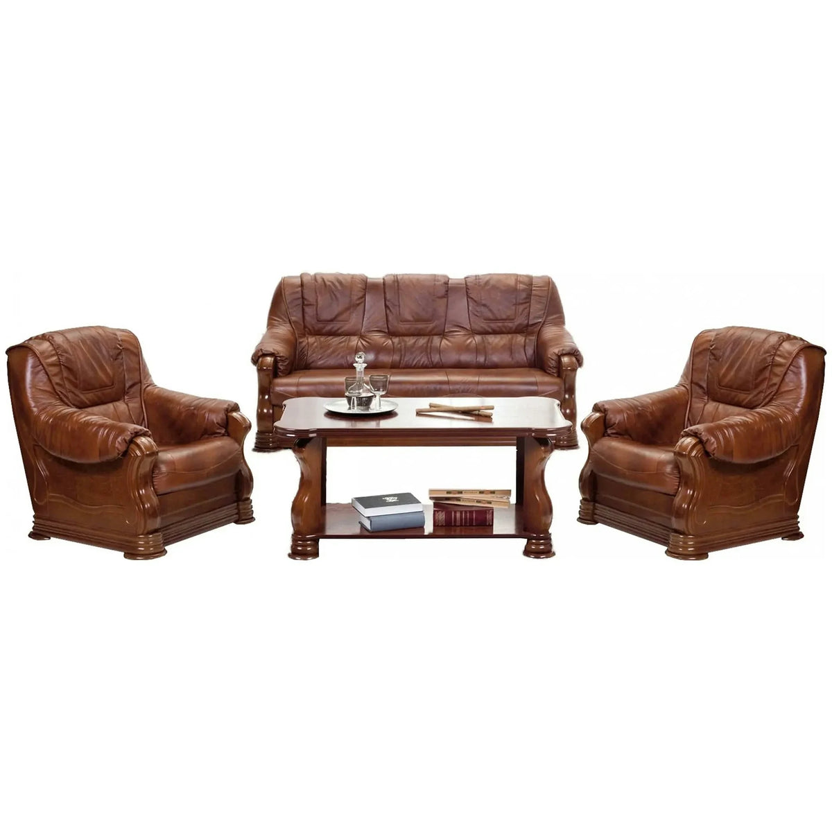 Set canapea cu fotolii PARMA 311 pachet special din piele naturala