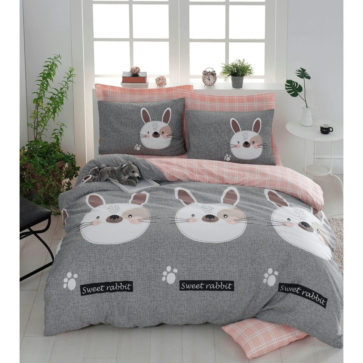 Set cuvertura pat dublu 143EPJ4810, multicolor, bumbac/poliester, 200x220 cm, cu 2 fete de perna