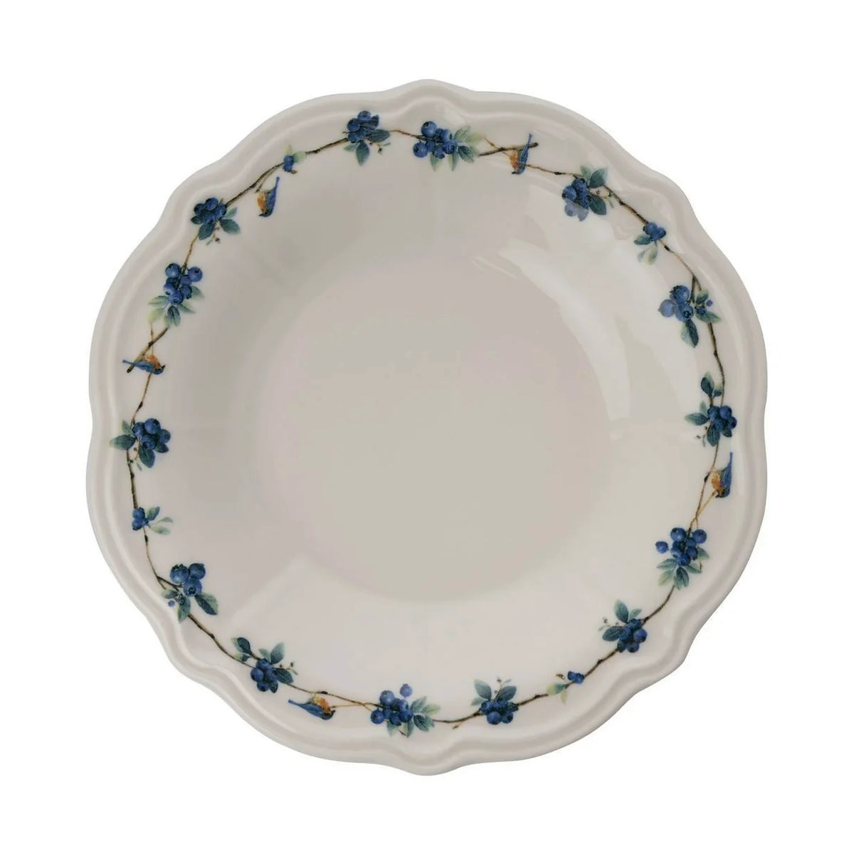 Set de cină ALBASTRUBERRY, 24 piese, alb/albastru/verde, porțelan