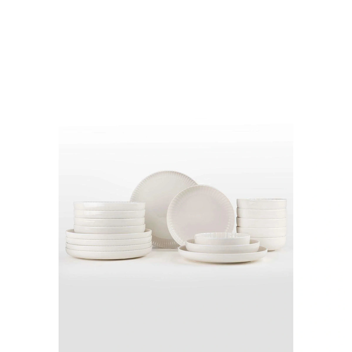 Set de cină BNCRS18Y400, 18 piese, alb, porțelan