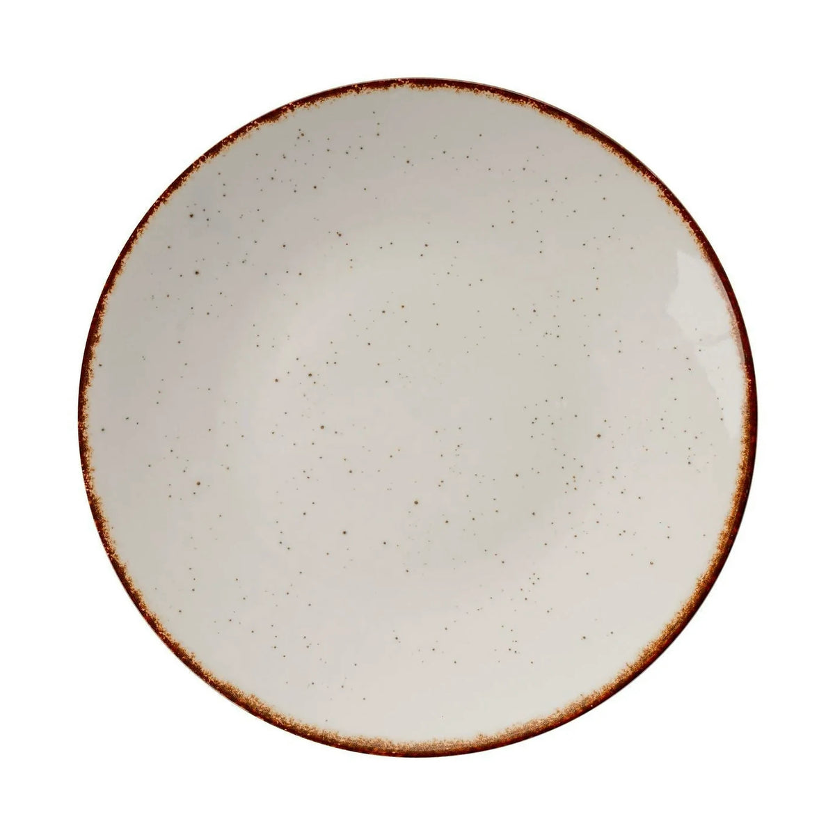 Set de cină GBSATN24KY458KH, 24 piese, alb/maro, porțelan