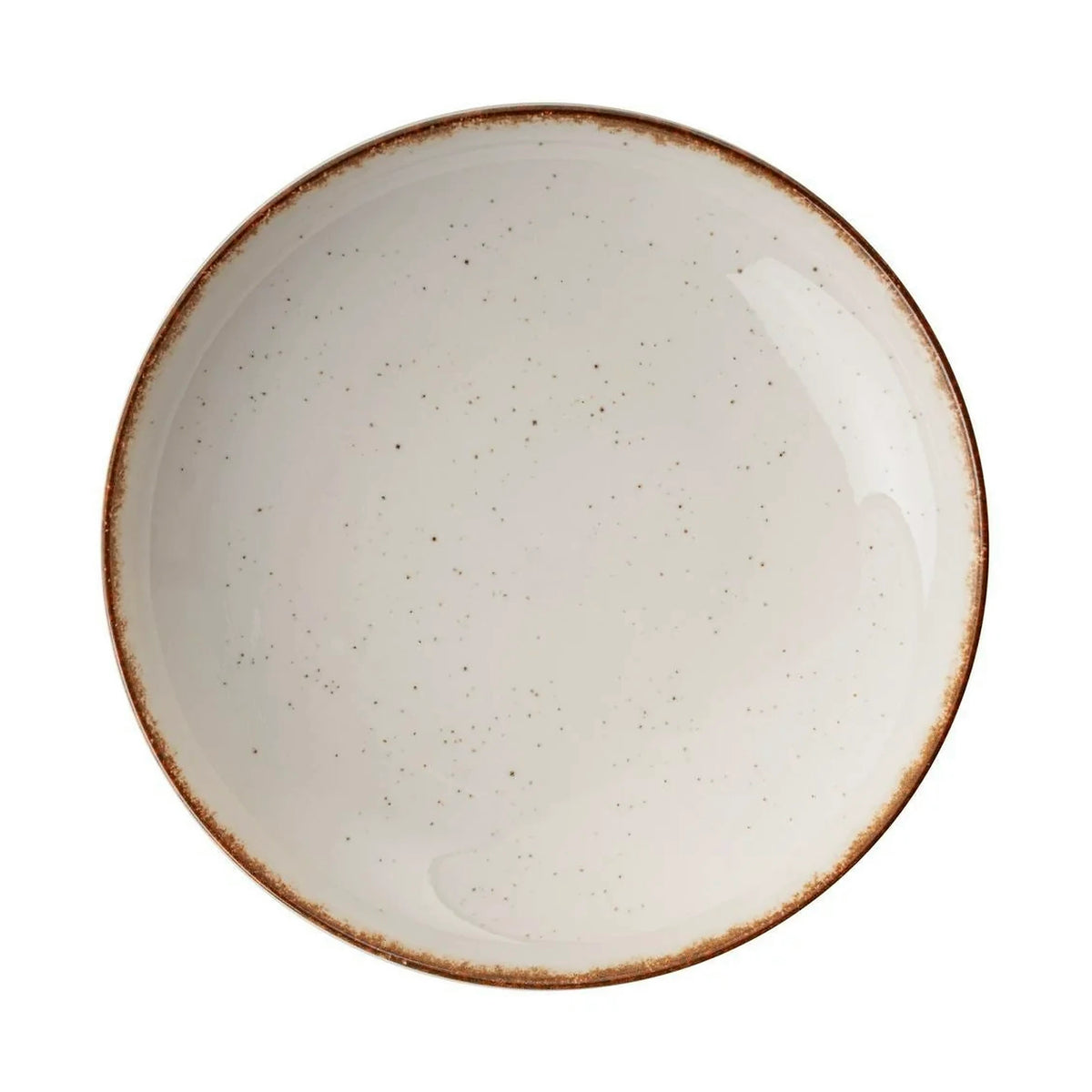 Set de cină GBSATN24KY458KH, 24 piese, alb/maro, porțelan