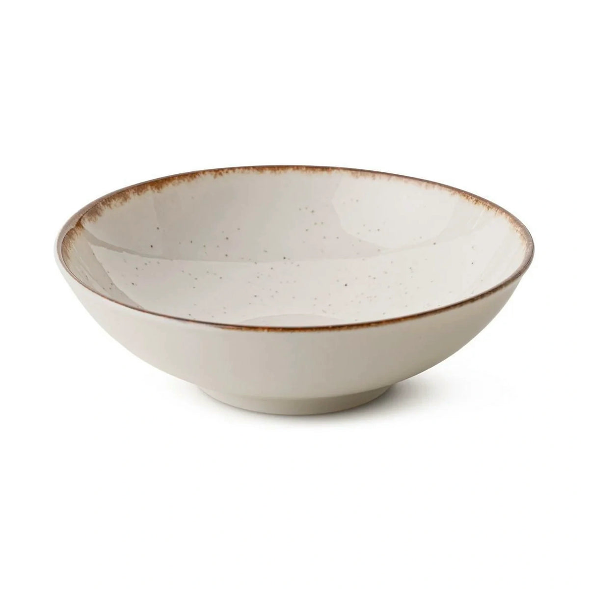 Set de cină GBSATN24KY458KH, 24 piese, alb/maro, porțelan