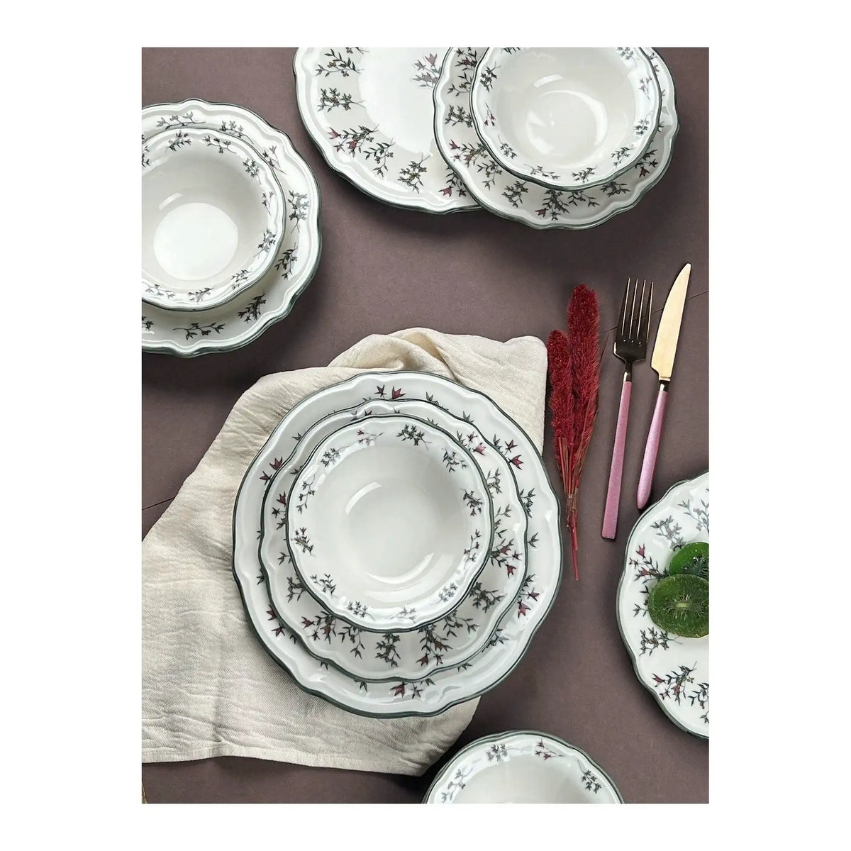 Set de cină TERRA 24, 24 piese, multicolor, porțelan