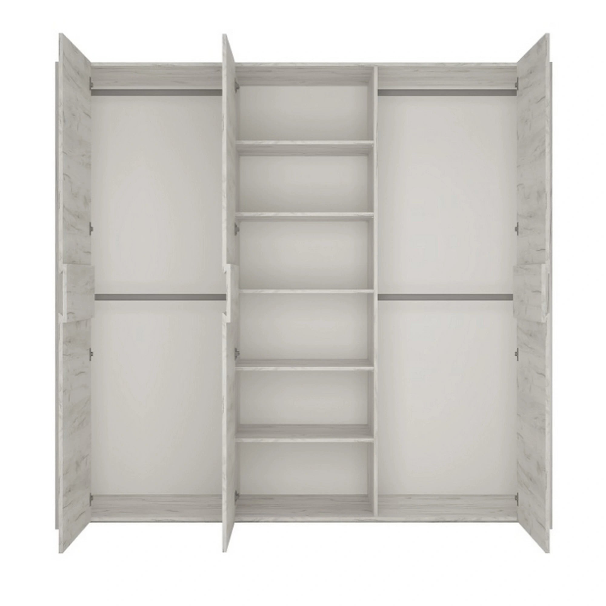 Set dormitor ANGEL, alb craft, PAL melaminat, cu pat 160x200, dulap cu 3 usi si 2 noptiere