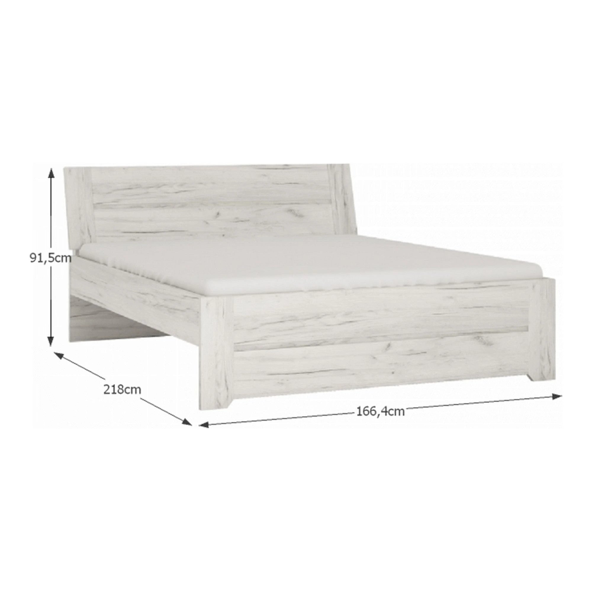 Set dormitor ANGEL, alb craft, PAL melaminat, cu pat 160x200, dulap cu 3 usi si 2 noptiere