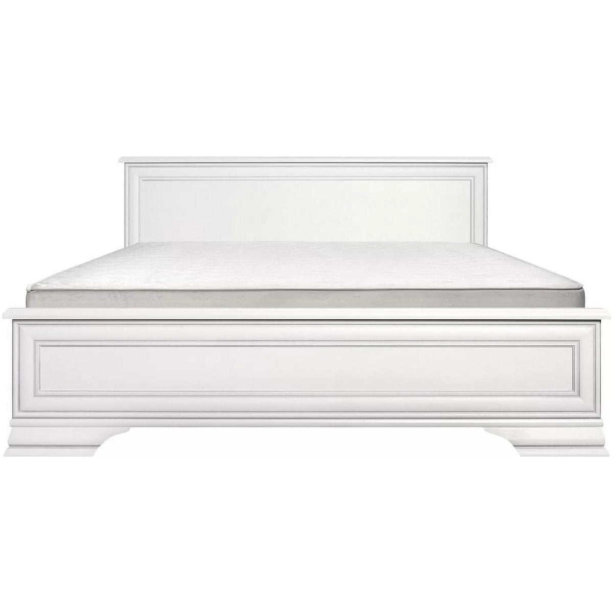 Set dormitor IDENTO 3, alb, PAL melaminat, cu pat 160x200, dulap cu 6 usi si 2 sertare si noptiere