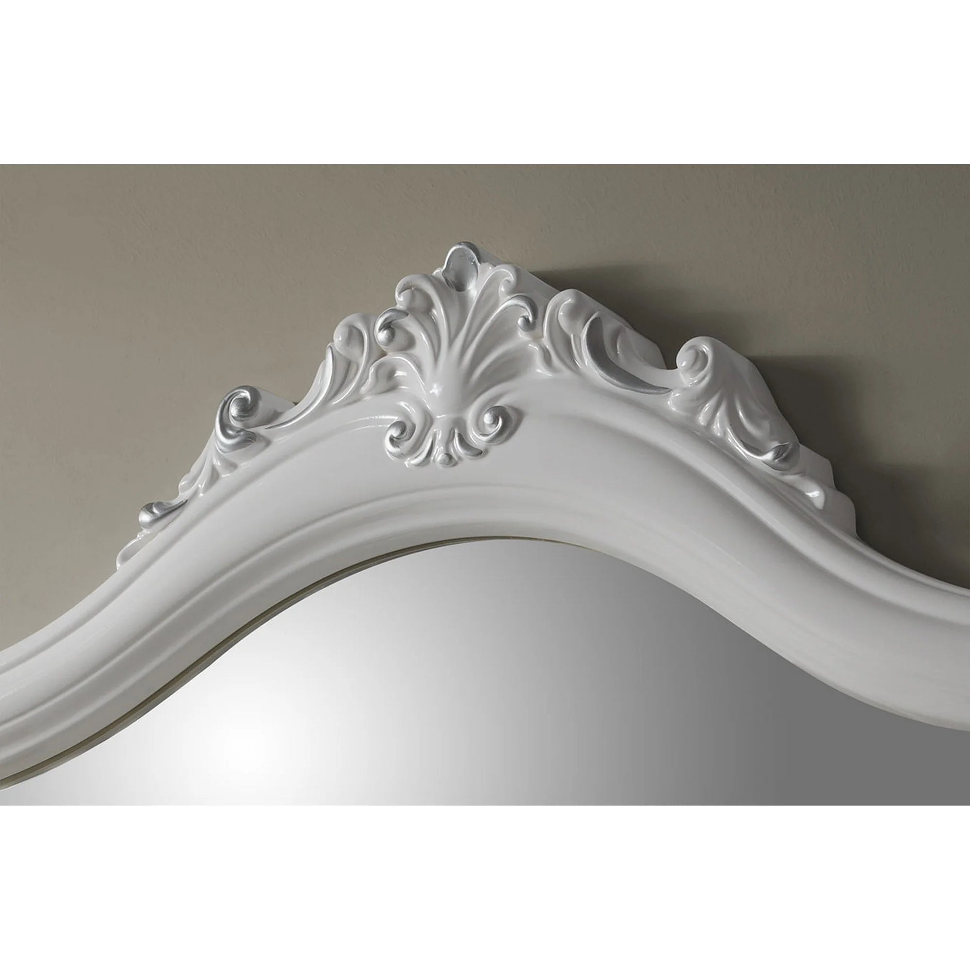 Set dormitor LUISA, alb, pat 160x200 cm, dressing, 2 noptiere, comoda si oglinda