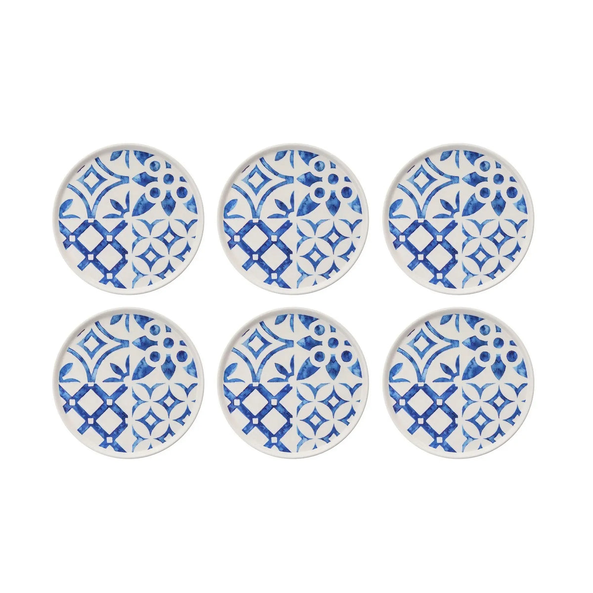 Set farfurii desert ALBASTRU PATTERN, 6 piese, albastru/alb, ceramică