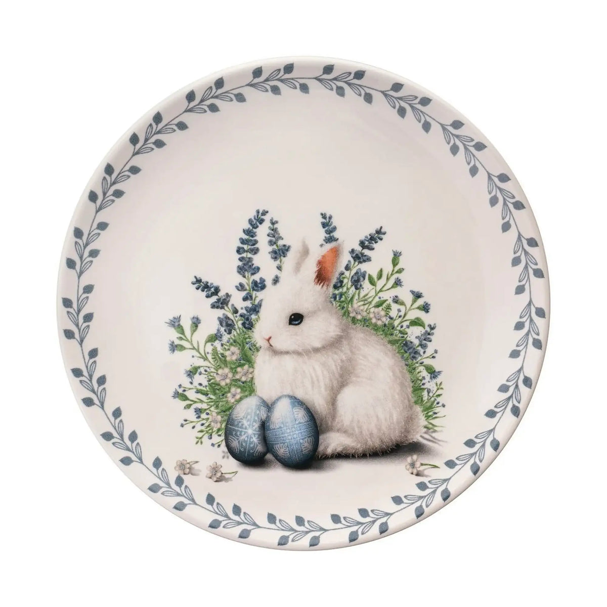 Set farfurii servire TIMID, 6 piese, alb/verde/albastru, ceramică