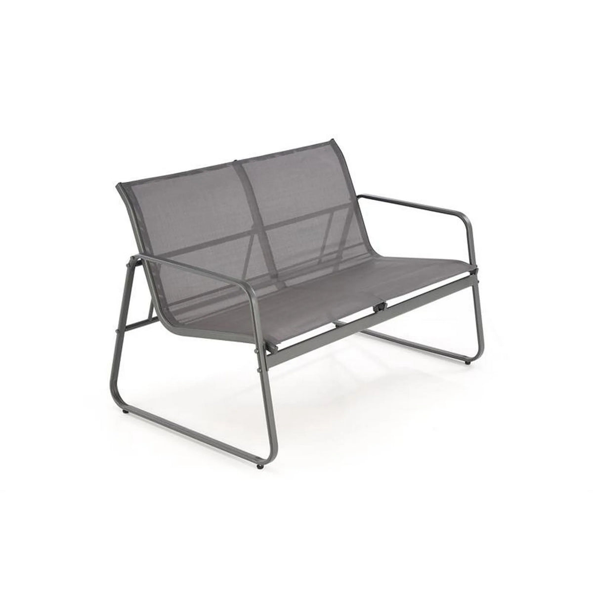 Set gradina CONOR, gri, plasa/sticla/metal, cu masuta, 2 scaune si canapea