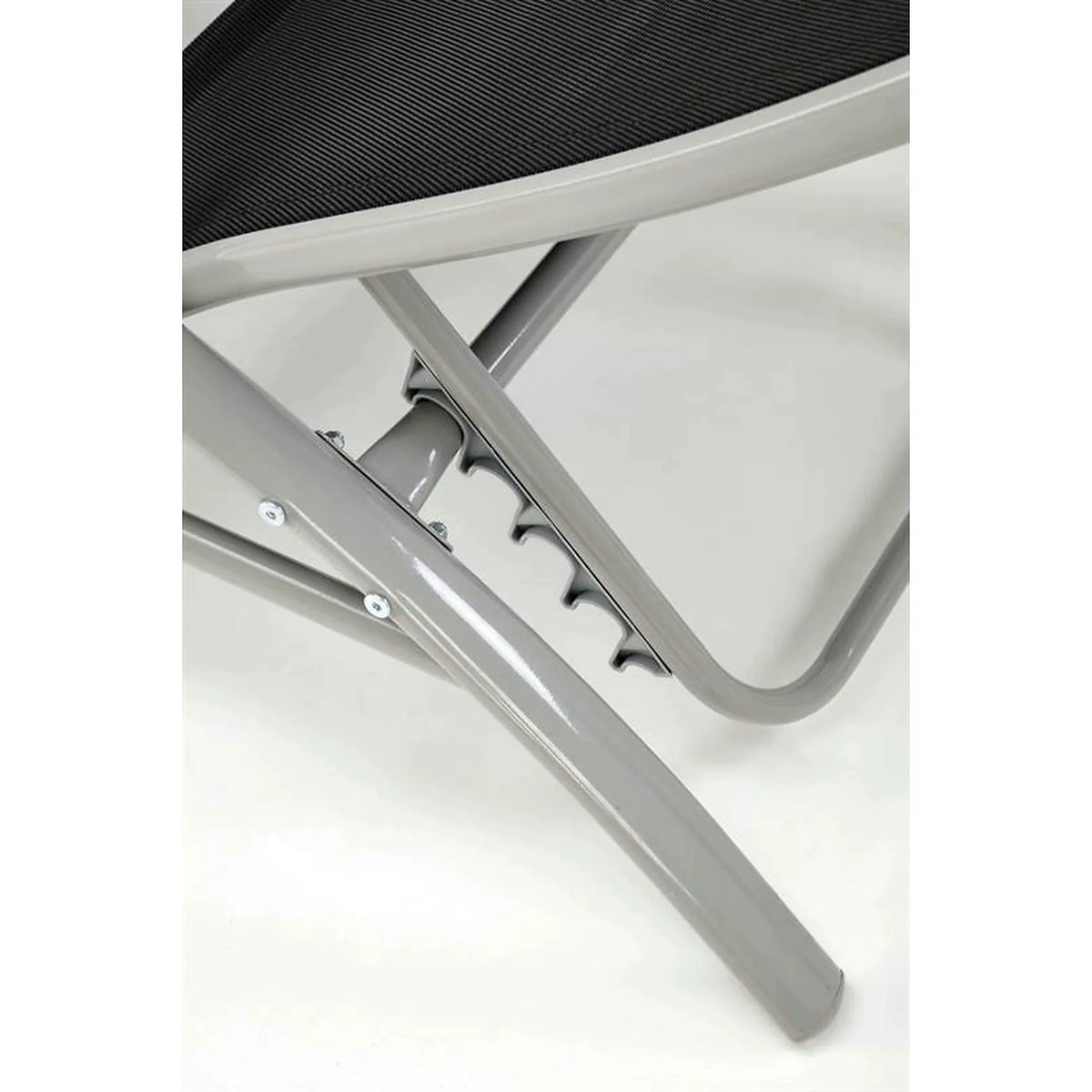 Set gradina EMBOLO, negru/gri, metal/panza, cu masuta si 2 sezlonguri