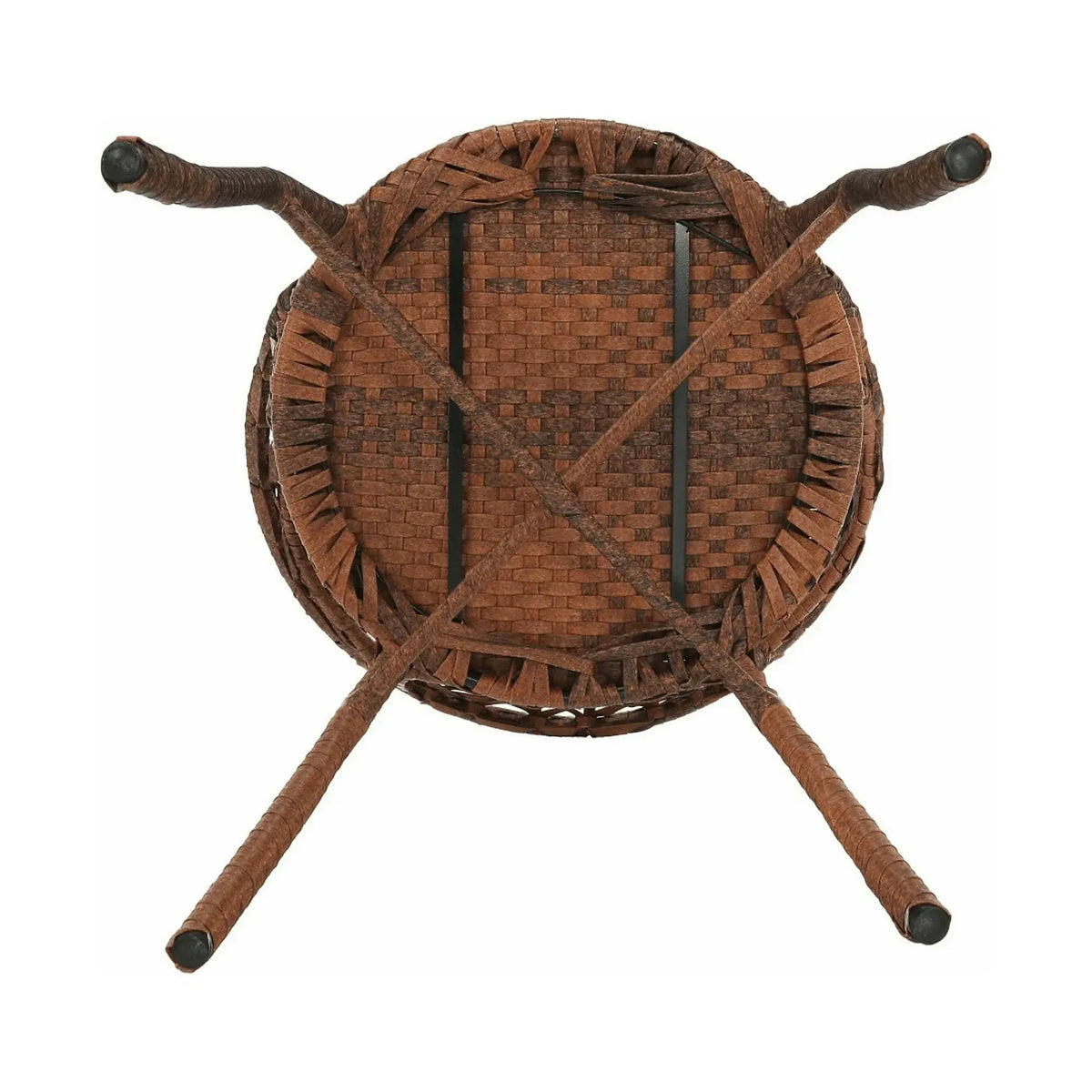 Set gradina JARUB, maro, ratan artificial/sticla securizata/metal, cu masuta si 2 scaune