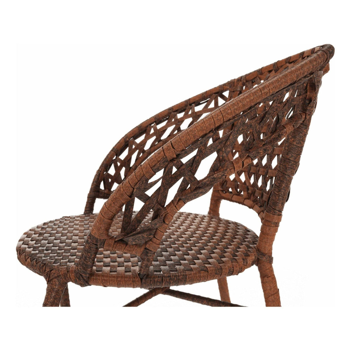 Set gradina JARUB, maro, ratan artificial/sticla securizata/metal, cu masuta si 2 scaune