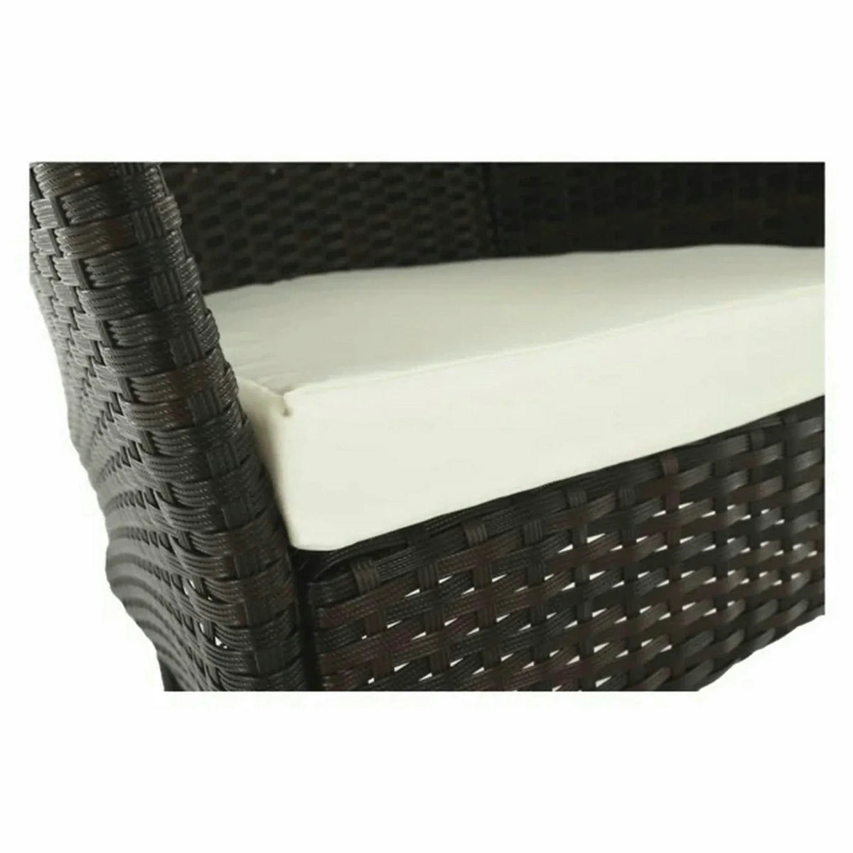Set gradina MENIBOR, maro/bej, ratan artificial/sticla temperata/otel, cu masa si 8 scaune
