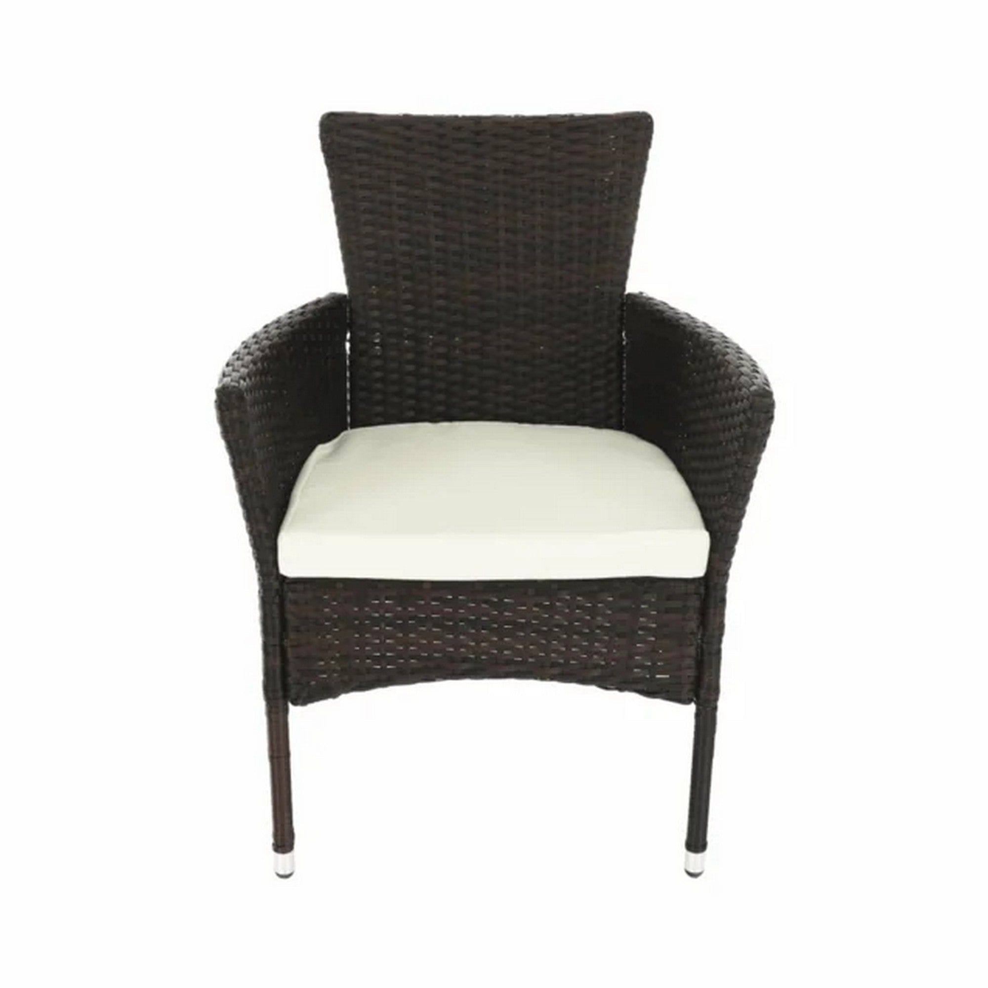 Set gradina MENIBOR, maro/bej, ratan artificial/sticla temperata/otel, cu masa si 8 scaune