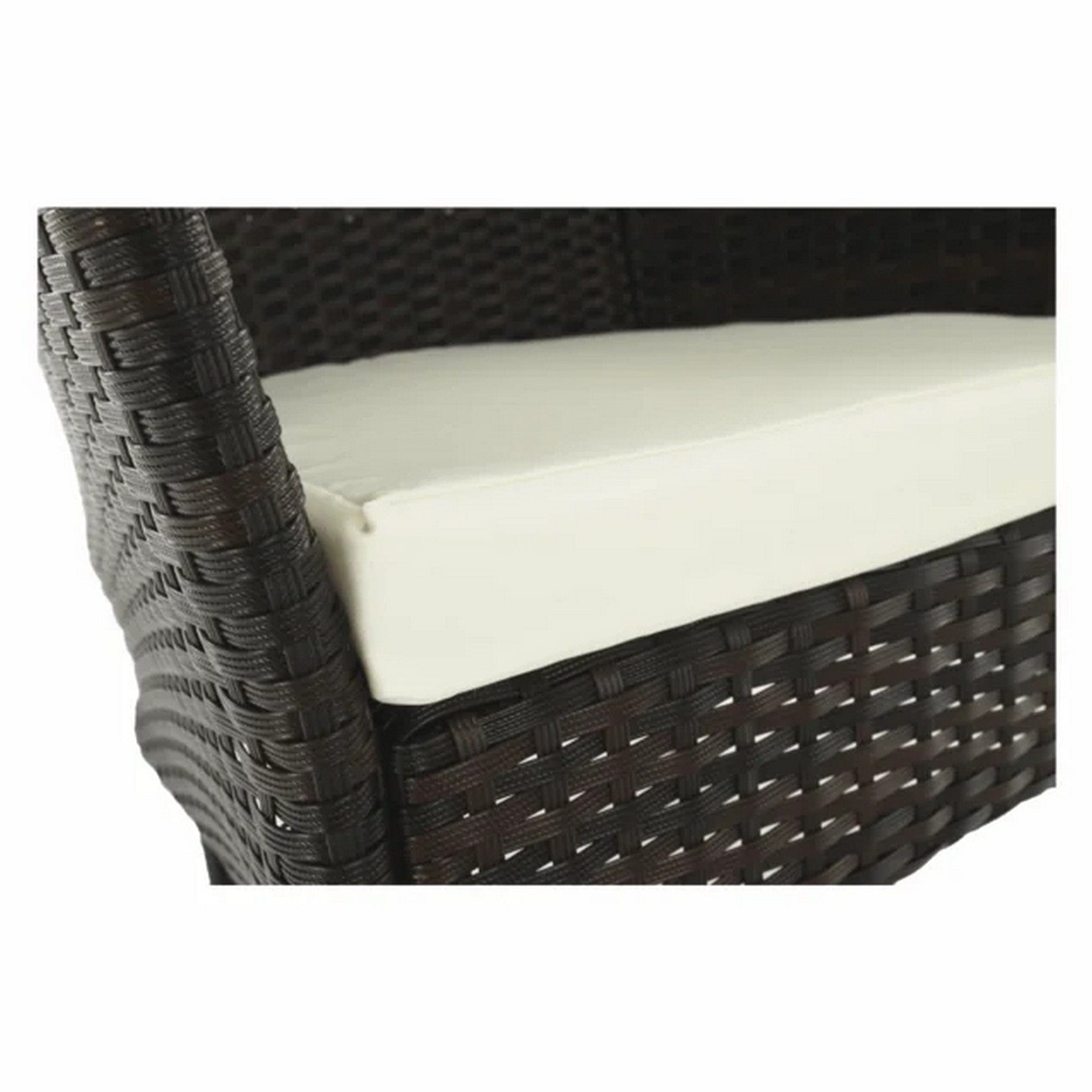 Set gradina MENIBOR, maro/bej, ratan artificial/sticla temperata/otel, cu masa si 8 scaune