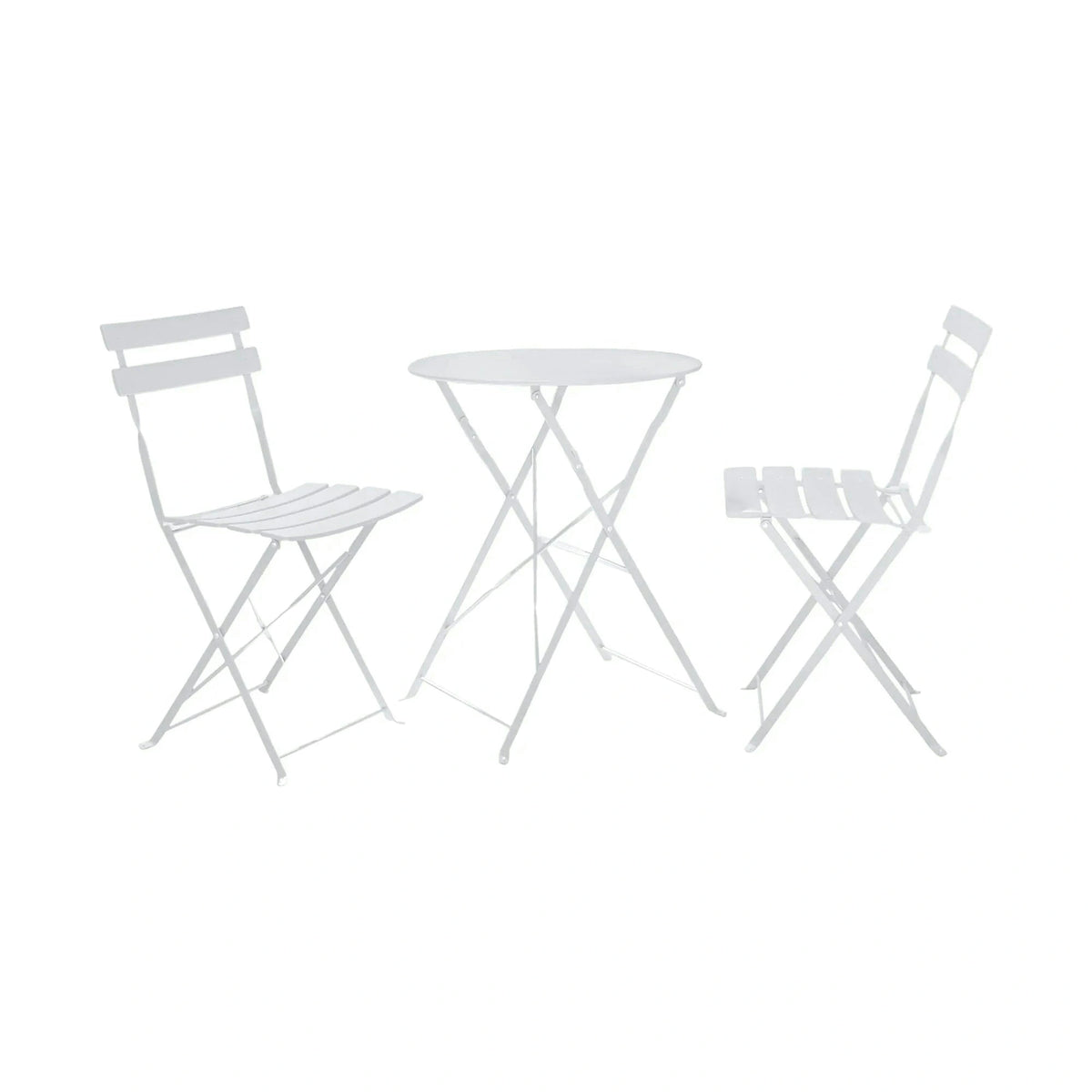 Set gradina OBAX, alb, otel, cu masuta si 2 scaune