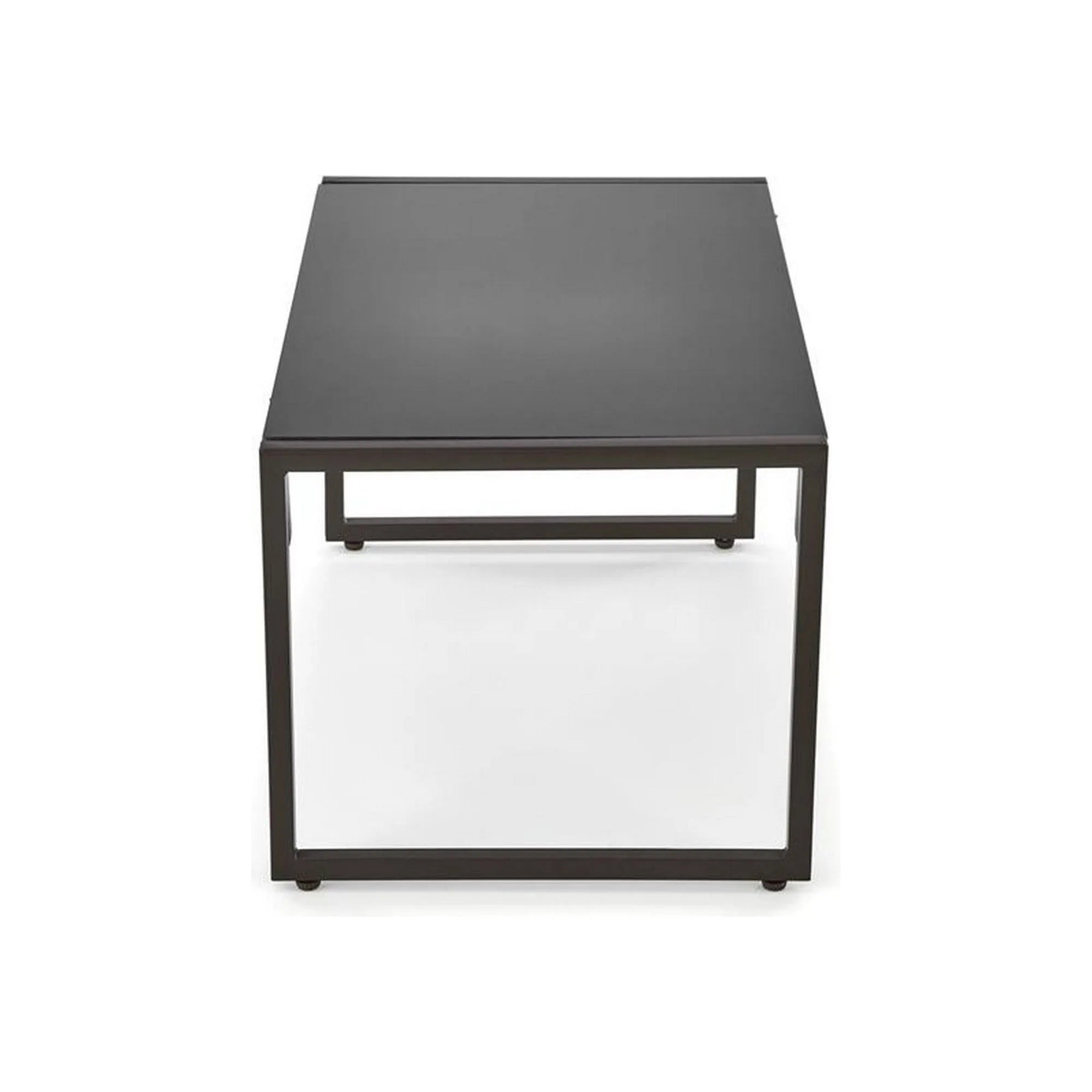 Set gradina SHARK, cappuccino/negru, otel/stofa/sticla, cu masuta, 2 scaune si canapea