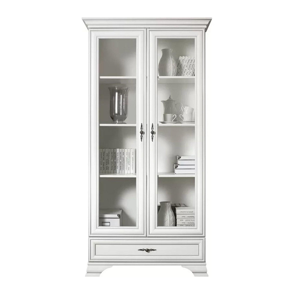 Set living IDENTO 5, format din 2 vitrine, masuta cafea si comoda TV