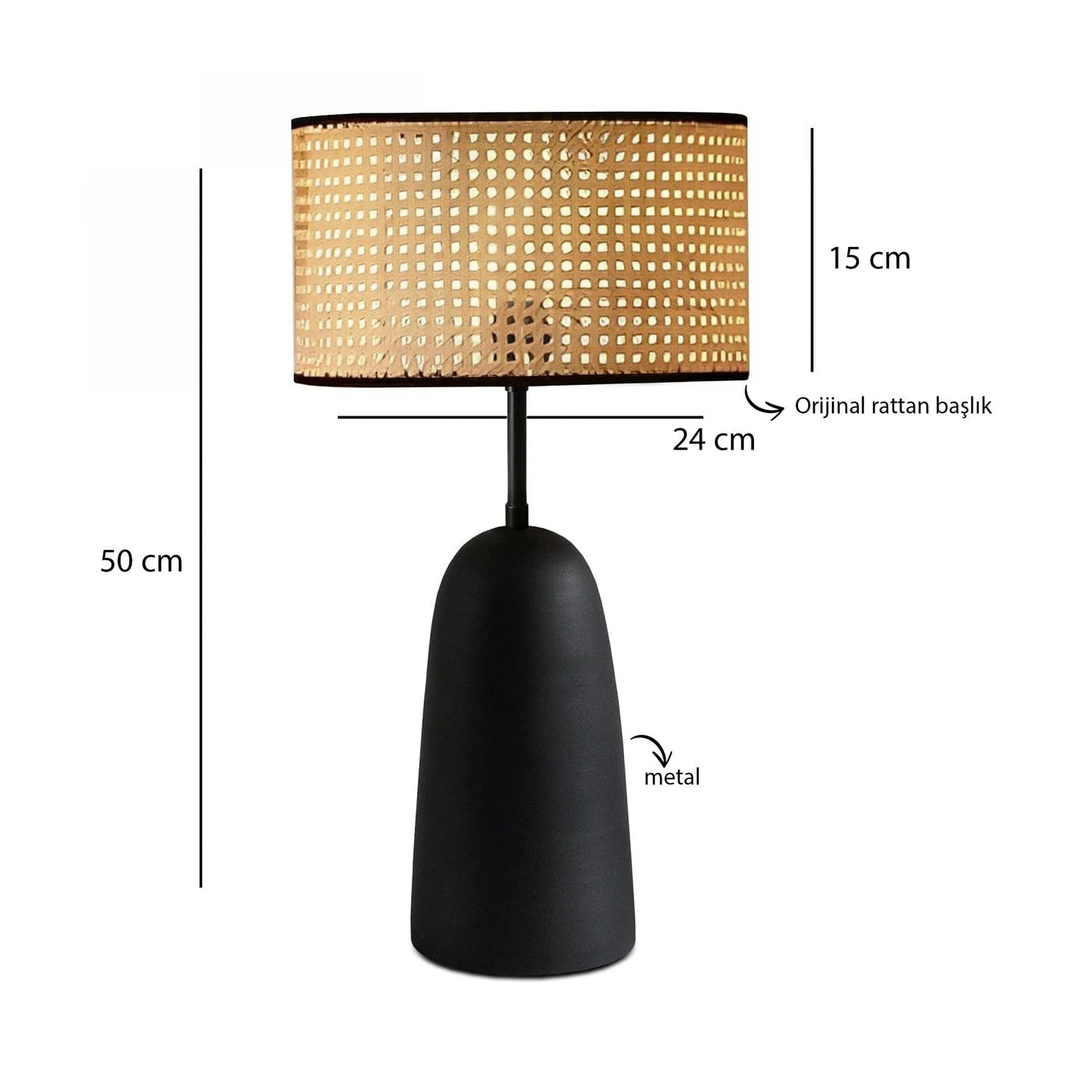 Set lustra si lampa AYD-3742, negru/bej, metal/ratan
