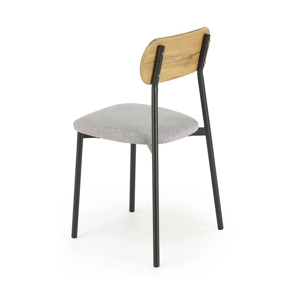 Set masa cu 2 scaune NANDO, stejar/negru, PAL/metal/stofa clasica