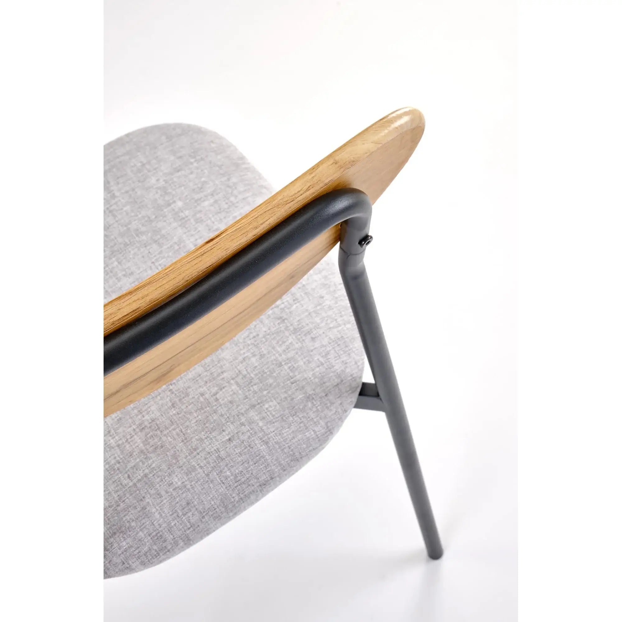 Set masa cu 4 scaune DICKY, stejar/negru/gri, stofa clasica/PAL/metal