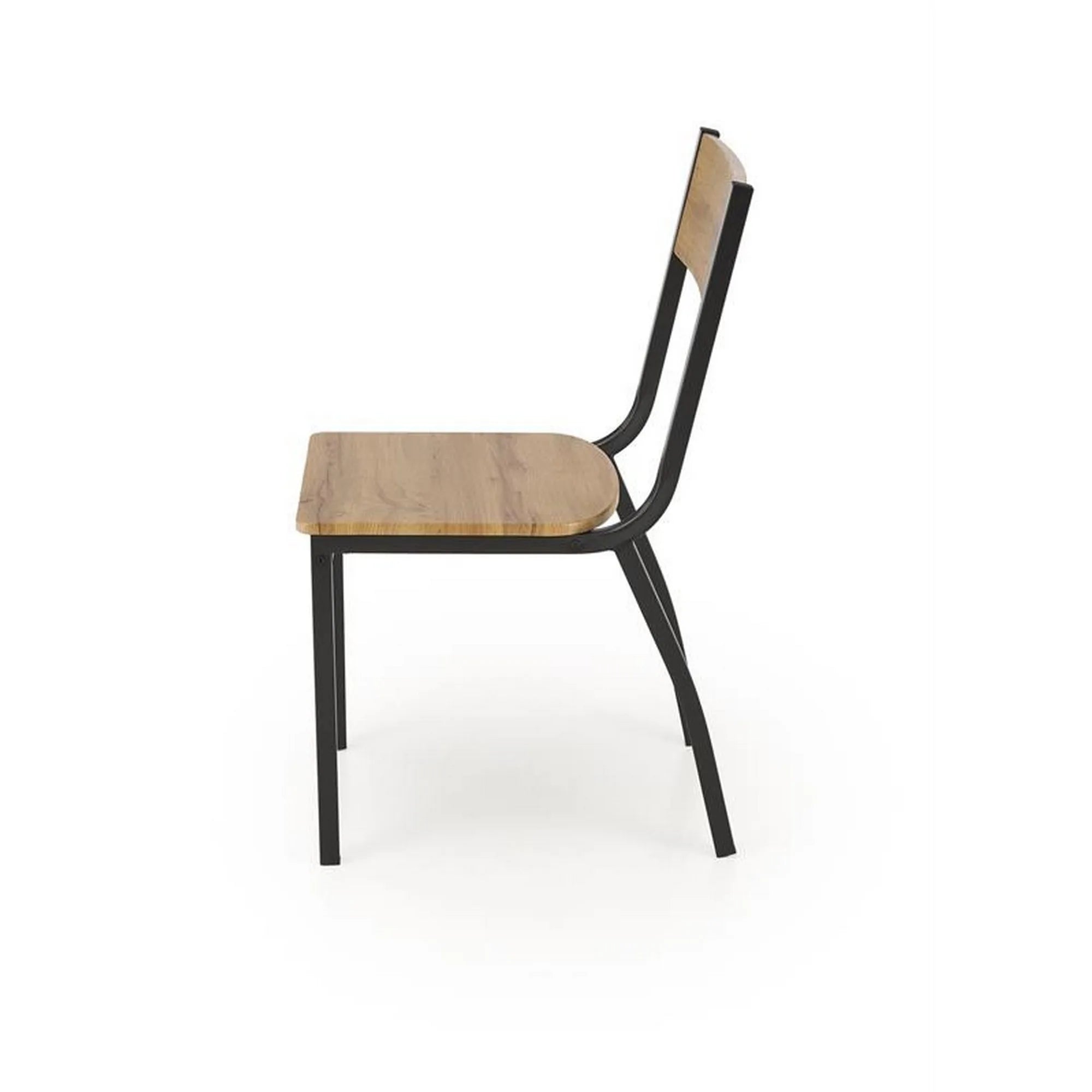 Set masa cu 4 scaune MILTON, stejar/negru, PAL/metal