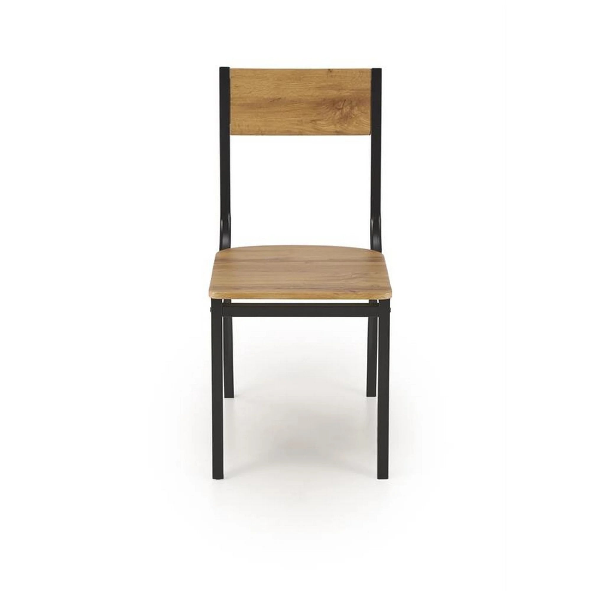 Set masa cu 4 scaune MILTON, stejar/negru, PAL/metal