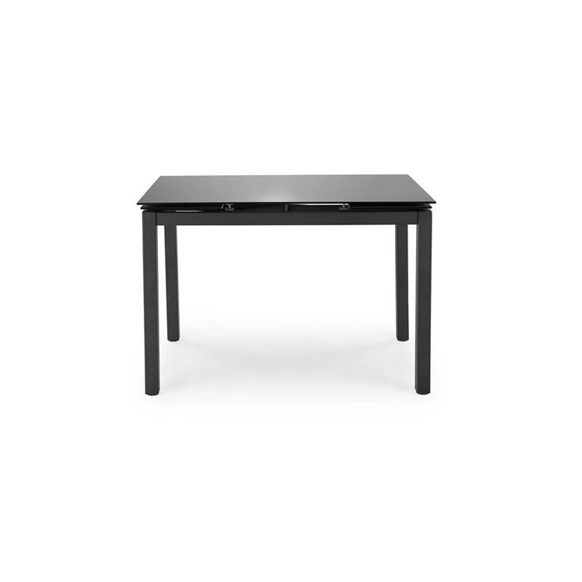 Set masa extensibila cu 4 scaune JASPER, gri/negru, stofa clasica/sticla/metal