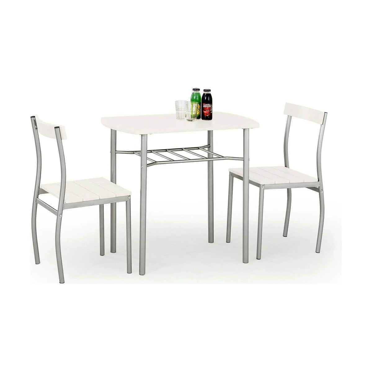 Set masa si 2 scaune LANCE, gri/alb