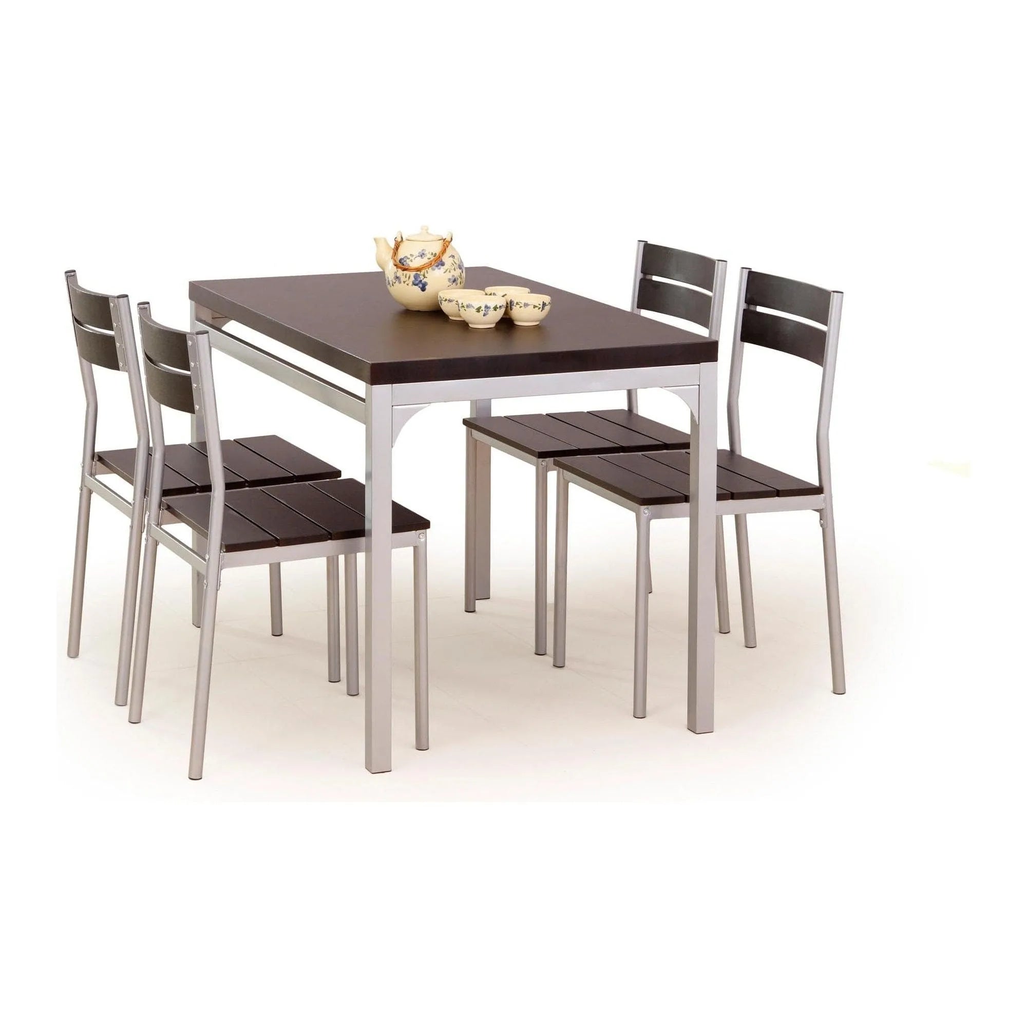 Set masa si 4 scaune MALCOLM, wenge/gri