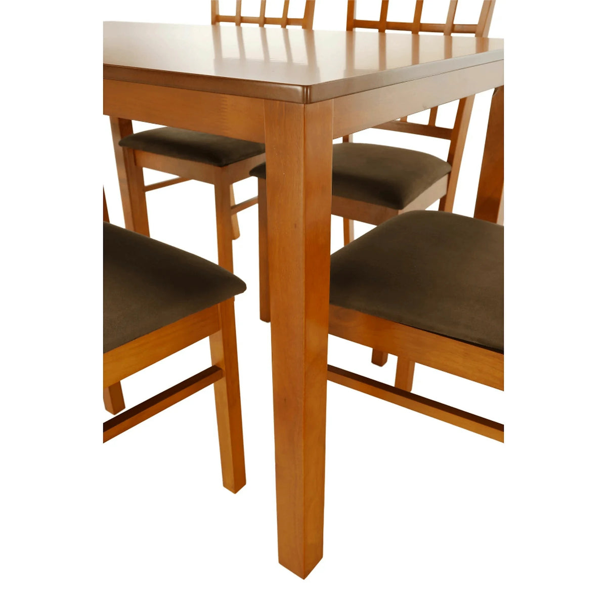 Set masa si 6 scaune GRID NEW, cires/maro