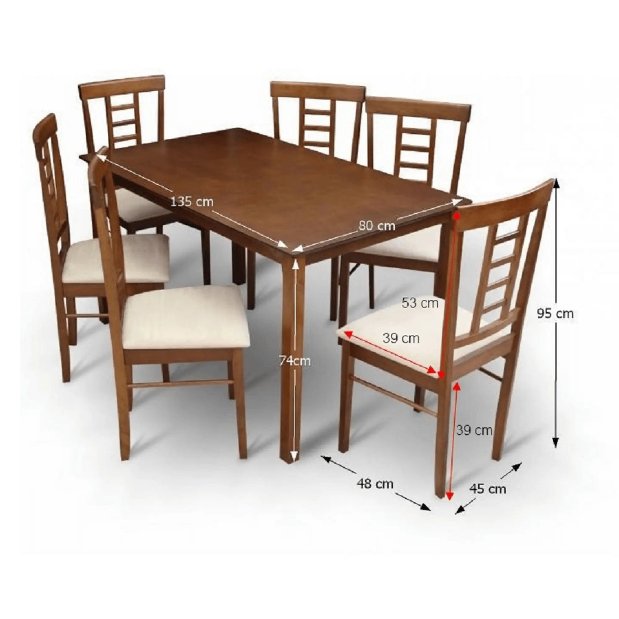 Set masa si 6 scaune OLEG NEW, nuc/bej