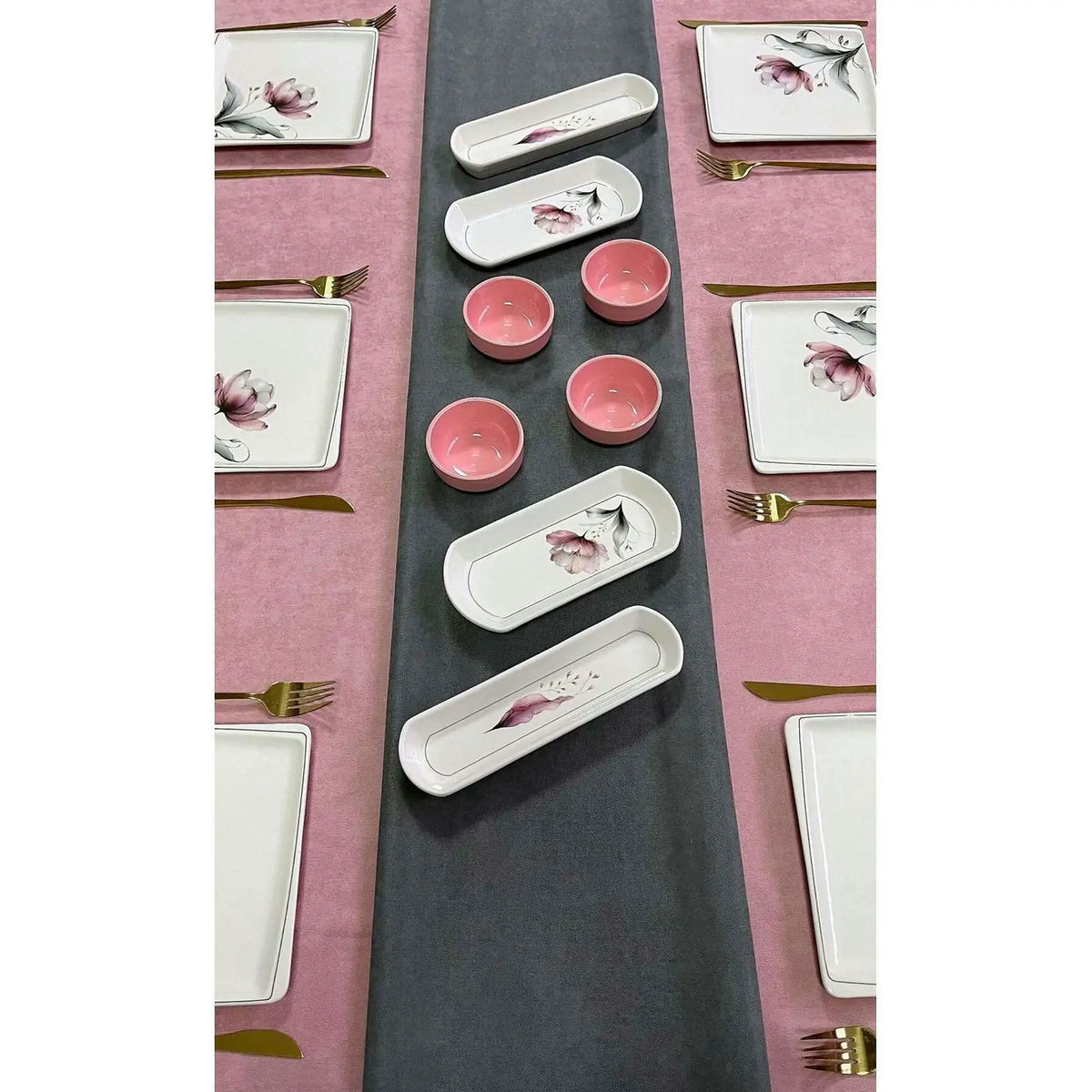 Set mic dejun VIVENTELUX14, 14 piese, multicolor, ceramică