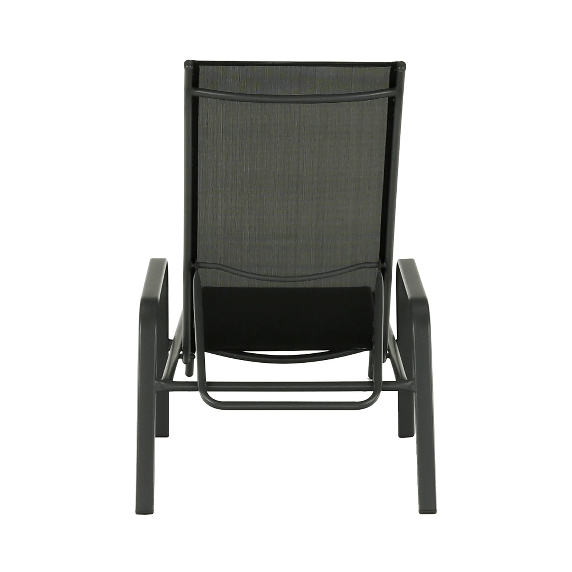 Sezlong gradina ATREO, negru/gri, material textil/metal, 64x161x48/100 cm
