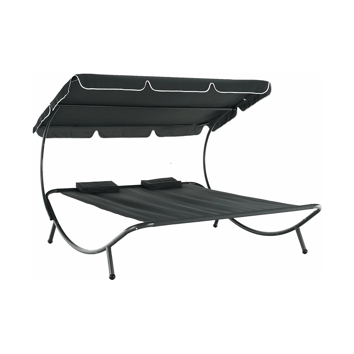 Sezlong gradina MULTINA, gri, poliester/otel, 180x204x147 cm