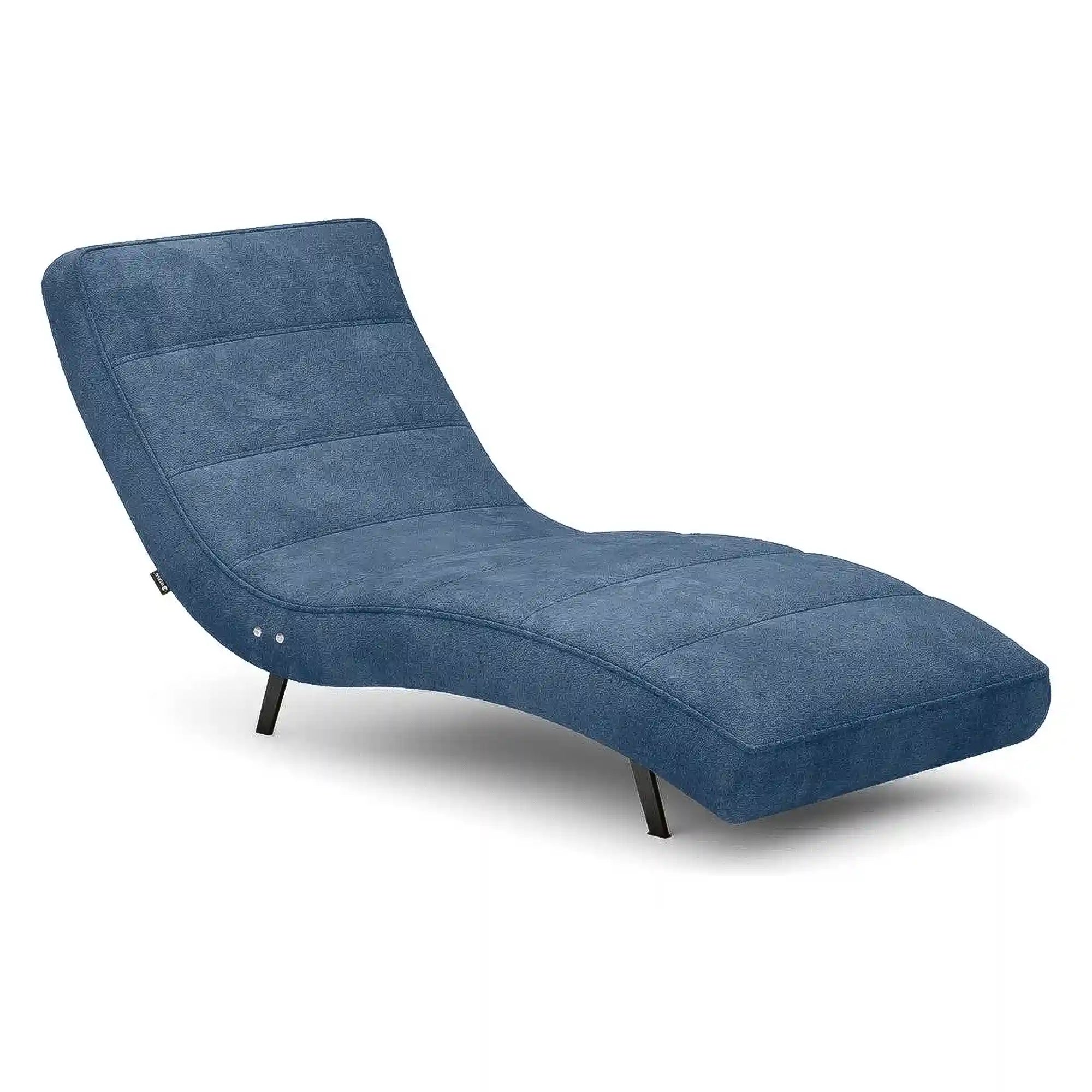 Sezlong KOBE, stofa catifelata albastru - Monolith 77, reglaj electric, 75x158/178x58/86 cm